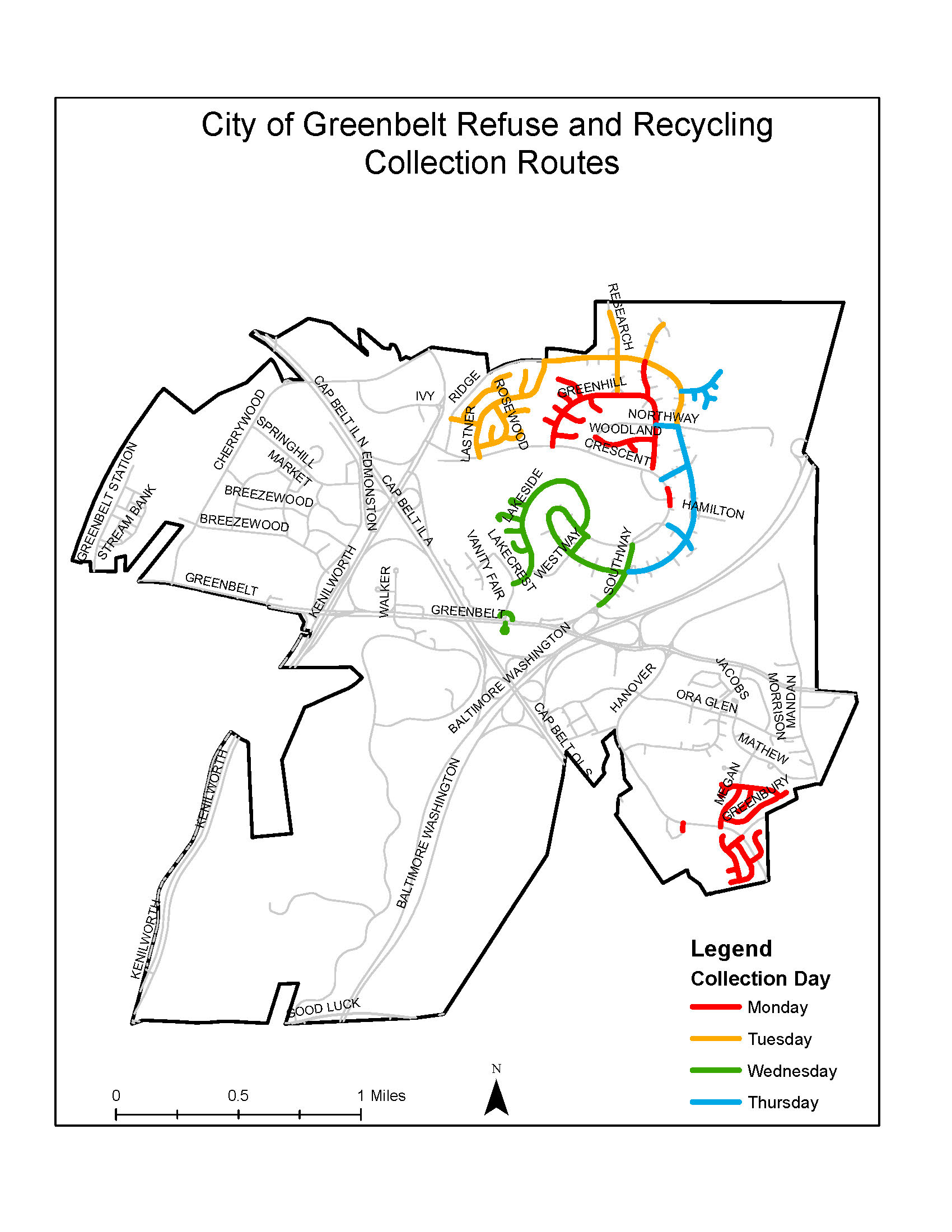 Collection schedule map