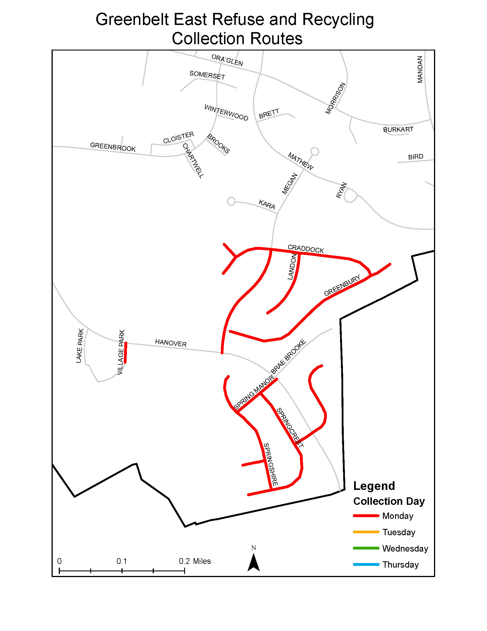 Closer look at southeast of collection map