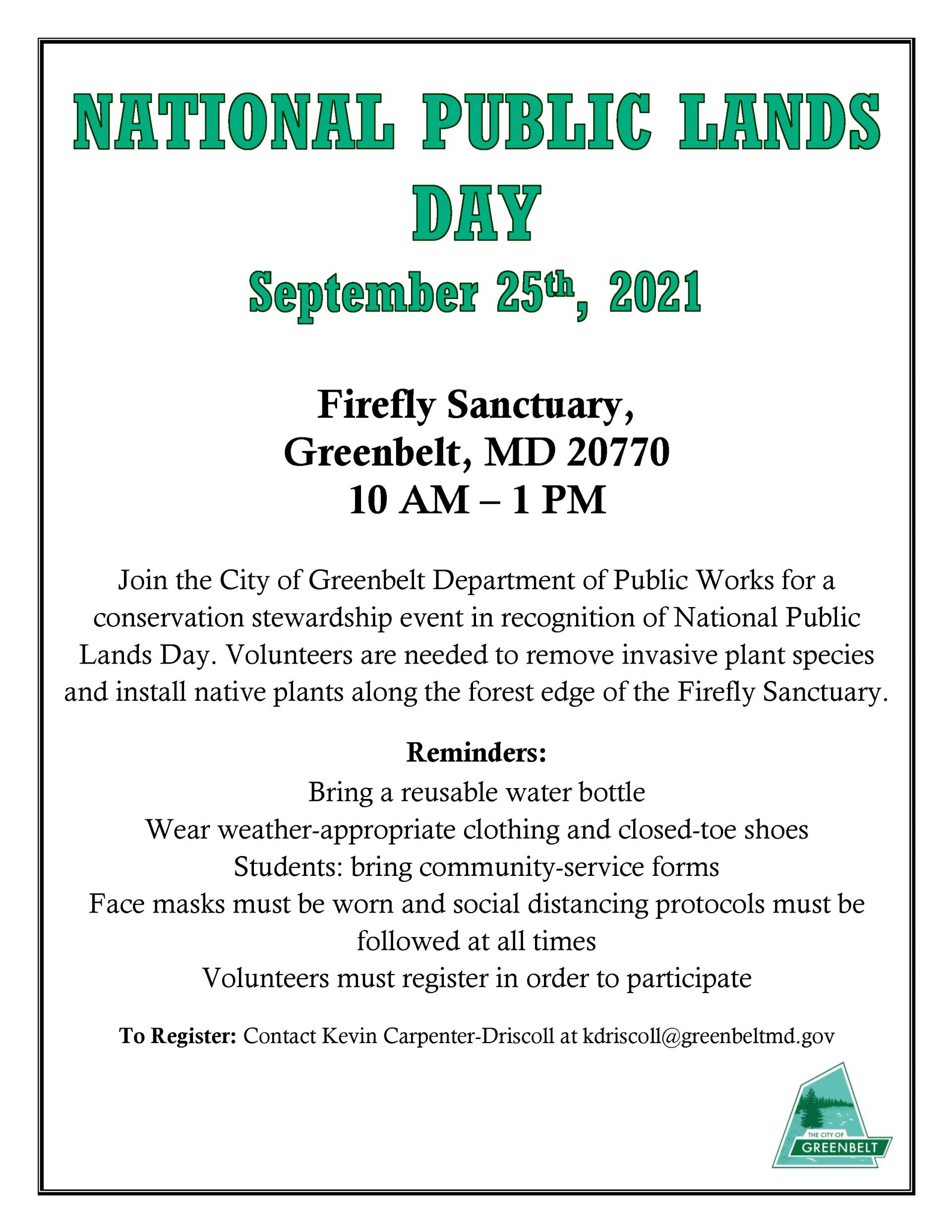 Flyer - National Public Lands Day 2021