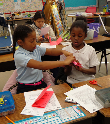 Two students working on a project