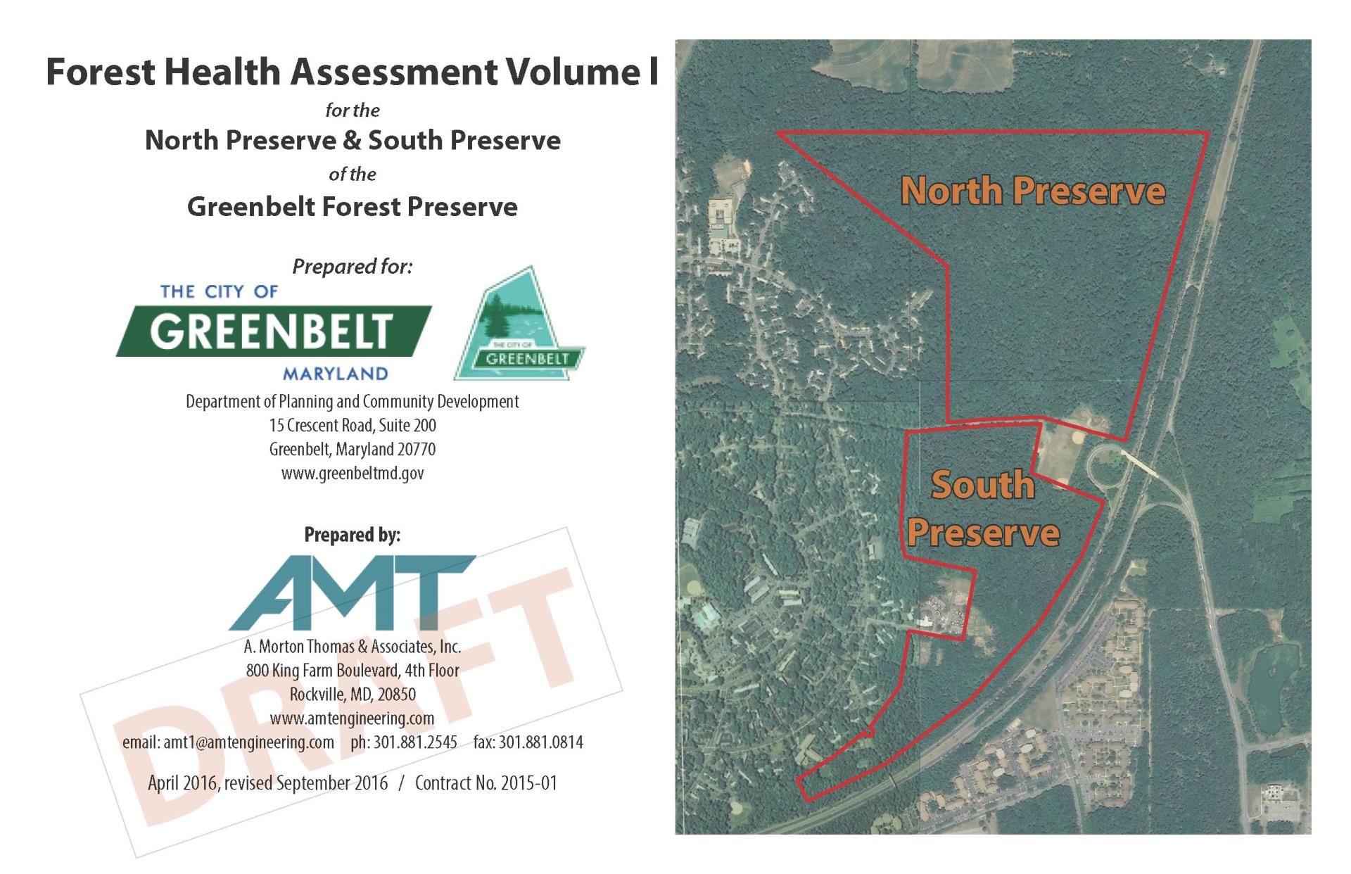 First page of report with map of North and South Preserve