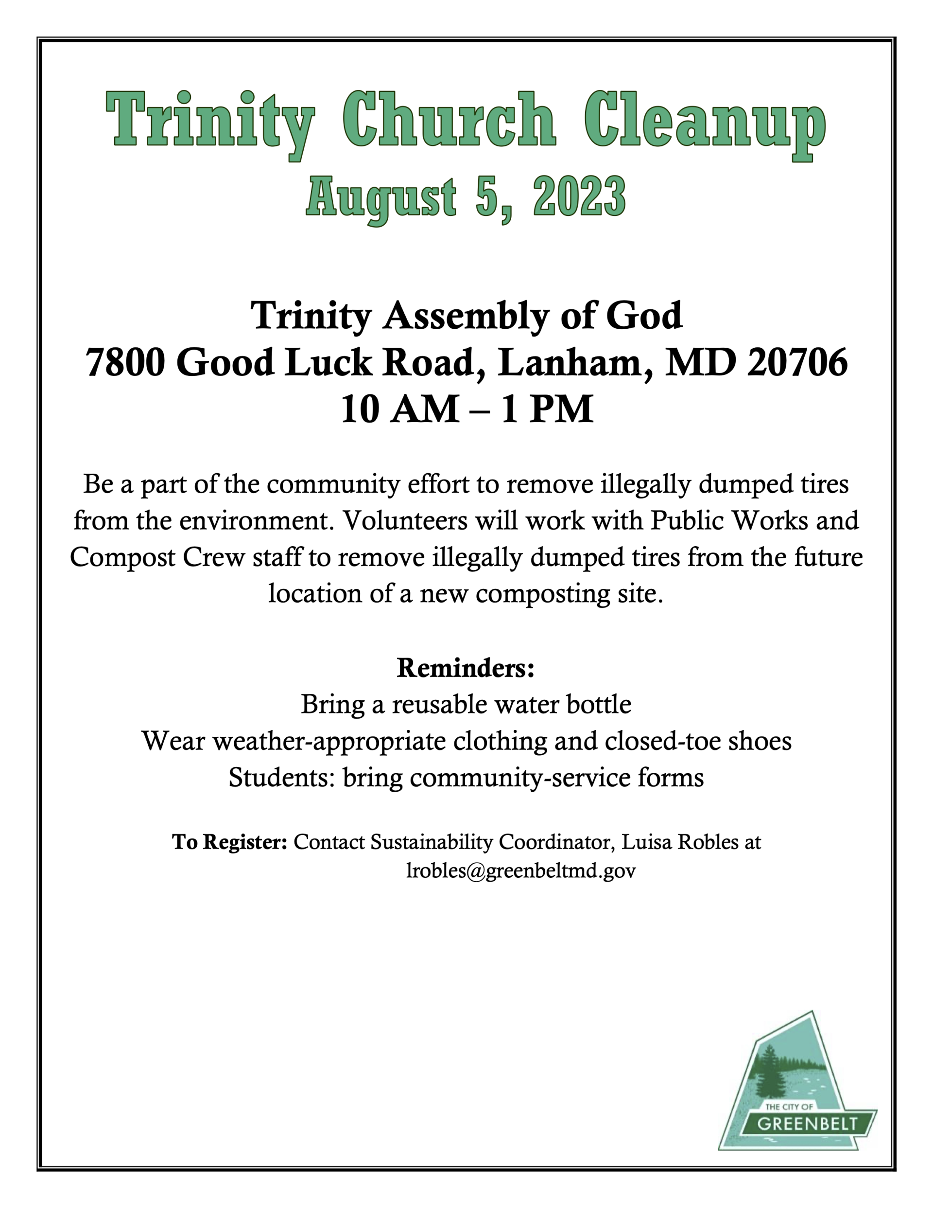 Flyer - Trinity Church Cleanup 8.5.23