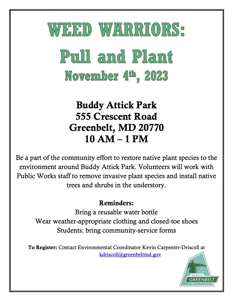 Flyer - Weed Warriors - Plant&Pull_11.4.23