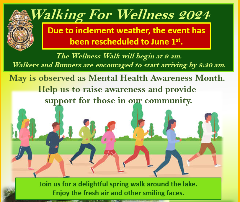 Wellness Walk Rescheduled to June 1