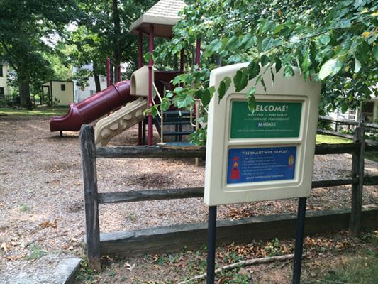 Sign outside playground