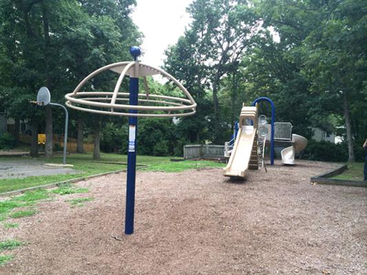 Varied playground equipment