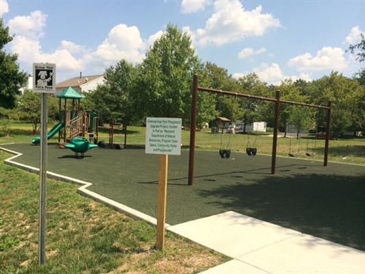 Varied playground equipment